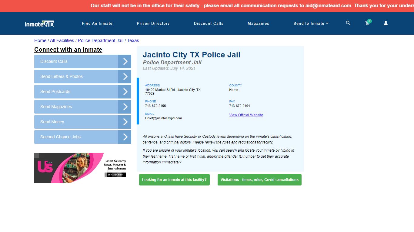 Jacinto City TX Police Jail & Inmate Search - Jacinto City, TX