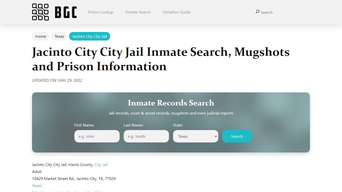 Jacinto City City Jail Inmate Search, Mugshots, Visitation ...